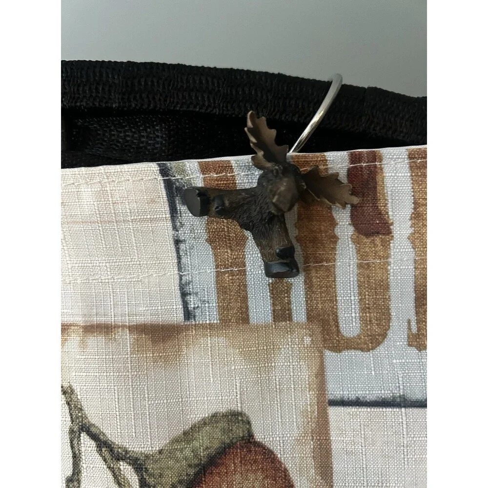 BACOVA Lodge Bear Moose Canoe Shower Curtain 72x72 w Liner & Wildlife Hooks Set